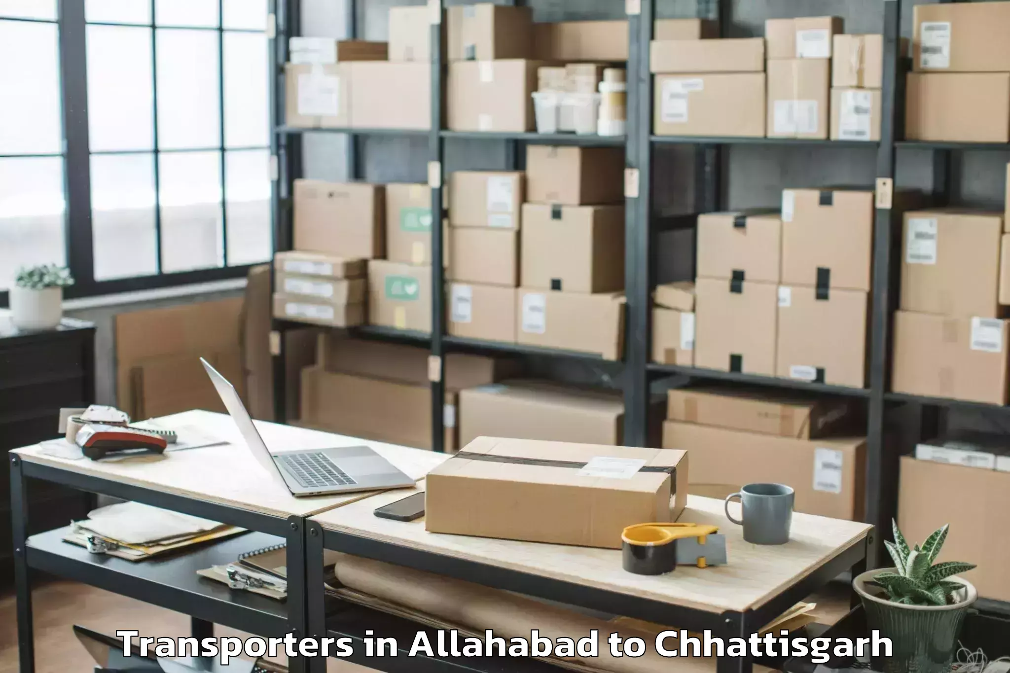 Book Your Allahabad to Pithora Transporters Today